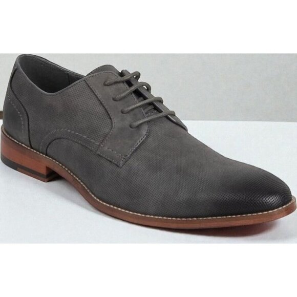 Kenneth Cole 8M NEW Unlisted Mens Gray Dress Shoes Cheer Buck Lace Up Cap Toe